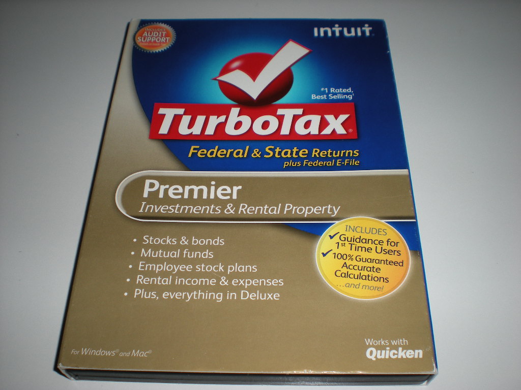 Rental Owners New sealed CD 2009 TurboTax Federal Premier w/State Investments 